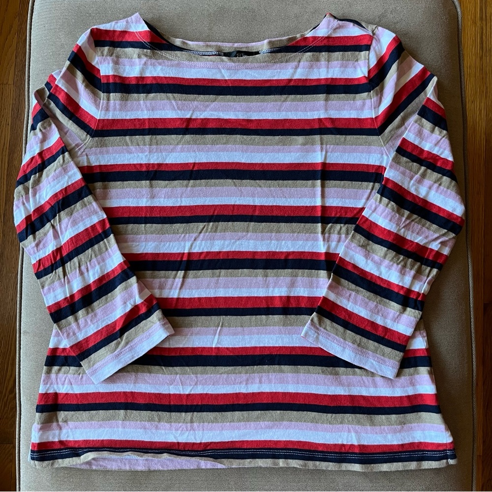 J. Crew Striped Long Sleeve Tee in Red, Navy, Lavender, Tan